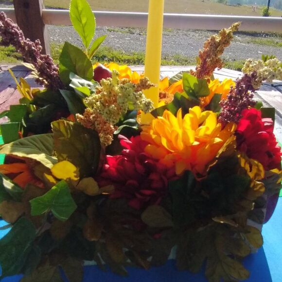 Handmade Floral Centerpiece Fall Decoration Artificial Flower Table Arrangement - Picture 2 of 8